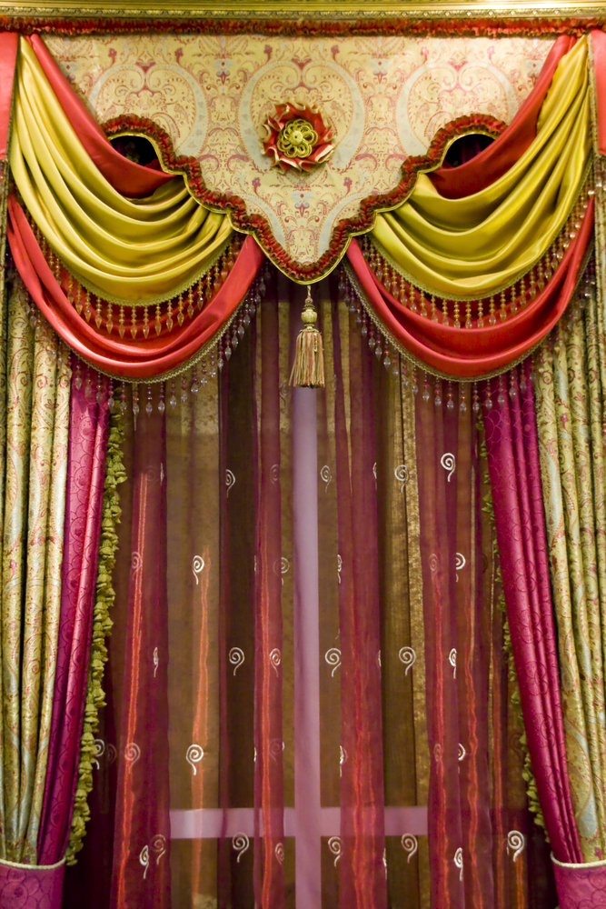 Custom Curtains Gold Red