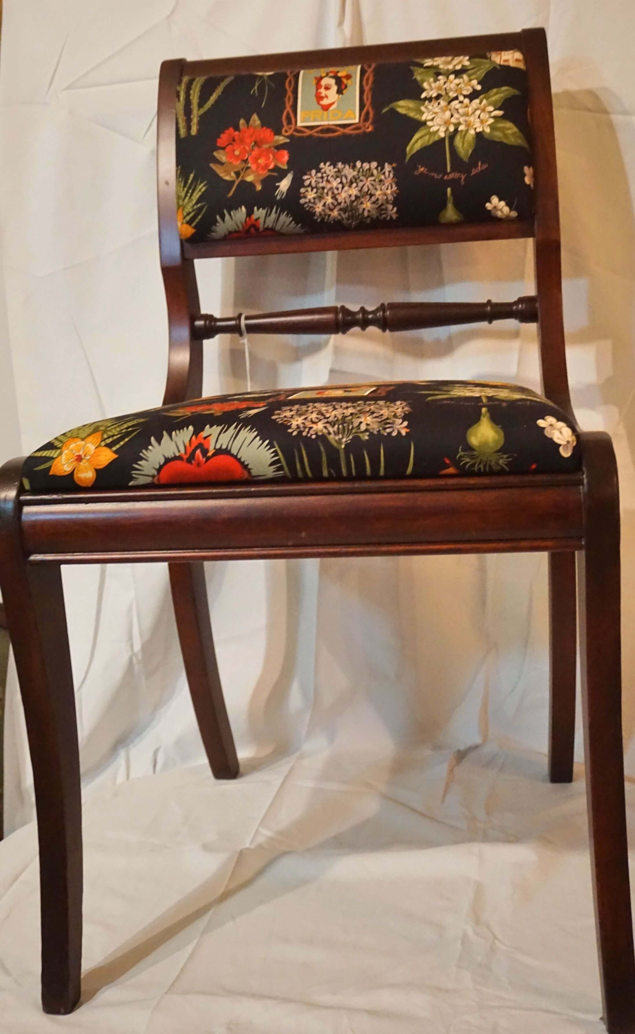 Black Floral Chair Set
